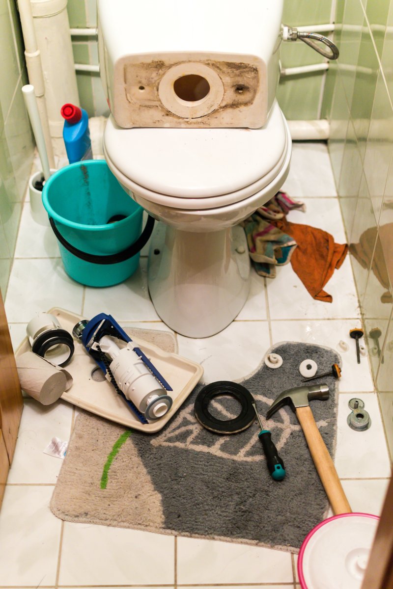 New toilet being installed in a Waltham Abbey bathroom